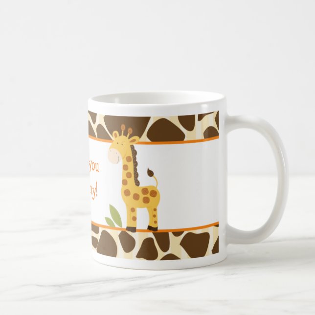Cute Orange/Gult Giraffe Anpassningsbar Photo Mugg (Höger)