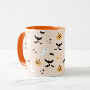 Cute Orange Halloween Boo Mugg