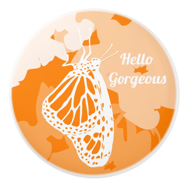 Cute Orange Hej Gorgous Monarch Butterfly Knopp (Framsidan)