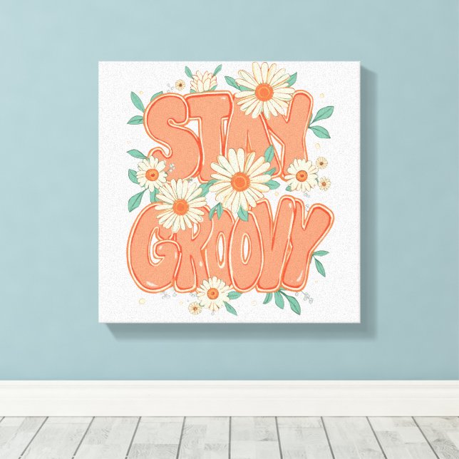 Cute Orange Hippie Typography Canvastryck (Insitu (trägolv))