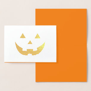 Cute orange jack o lantern lustig Halloween Folierat Kort