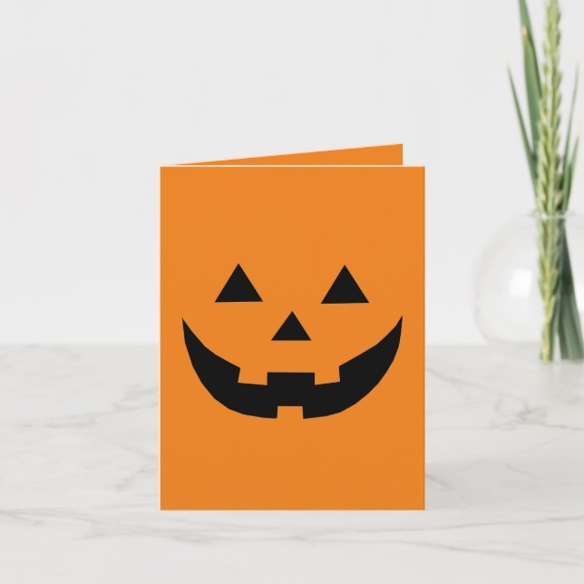Cute orange jack o lantern lustig Halloween Inbjudan (Framsida)