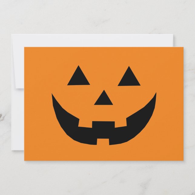 Cute orange jack o lantern lustig Halloween Inbjudningar (Framsida)