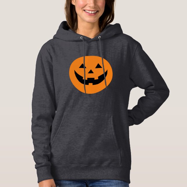 Cute orange Jack o lantern pumkin ansikte Hallowee T Shirt (Framsida)