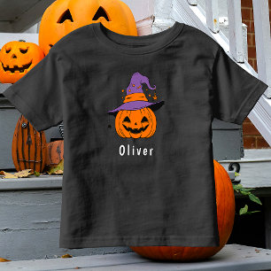 Cute Orange Jack o lantern Pumpkin Halloween Namn T Shirt
