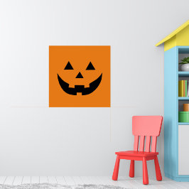 Cute orange Jack o lantern pumpkin roligt Hallowee Poster