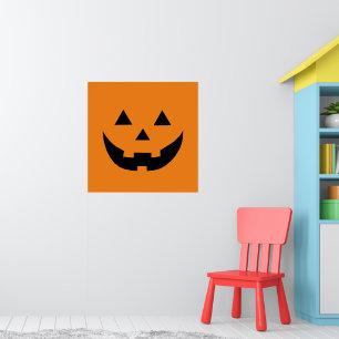 Cute orange Jack o lantern pumpkin roligt Hallowee Poster