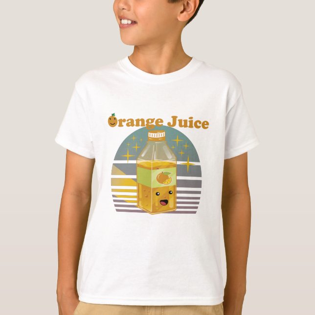 Cute Orange Juice Box T Shirt (Framsida)