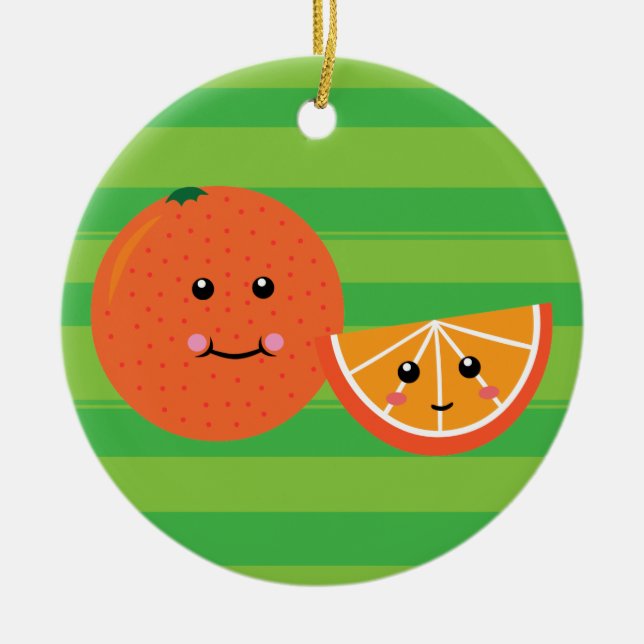 Cute Orange Julgransprydnad Keramik (Framsidan)