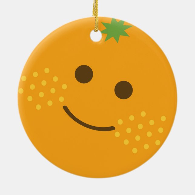 Cute Orange Julgransprydnad Keramik (Baksidan)