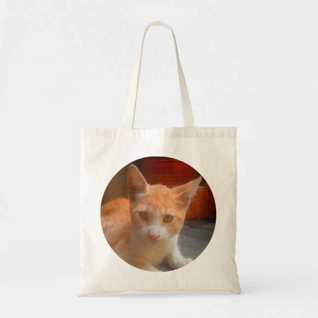 Cute Orange Kattunge Tygkasse (Framsidan)
