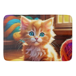 Cute Orange Kitten Art Badrumsmatta