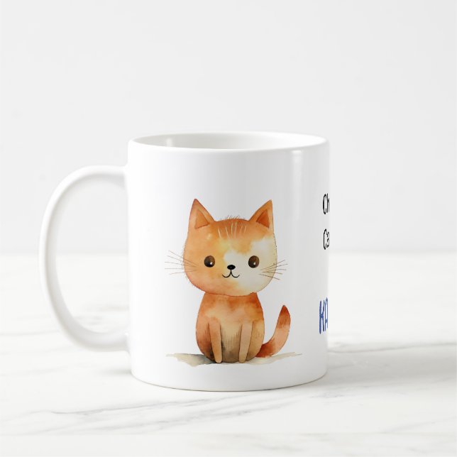 Cute Orange Kitten Chilless Cat Dam för Kamala Kaffemugg (Vänster)