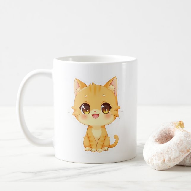 Cute Orange Kitten Kaffemugg (Med munk)