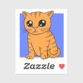 Cute Orange Kitten Sticker Klistermärken