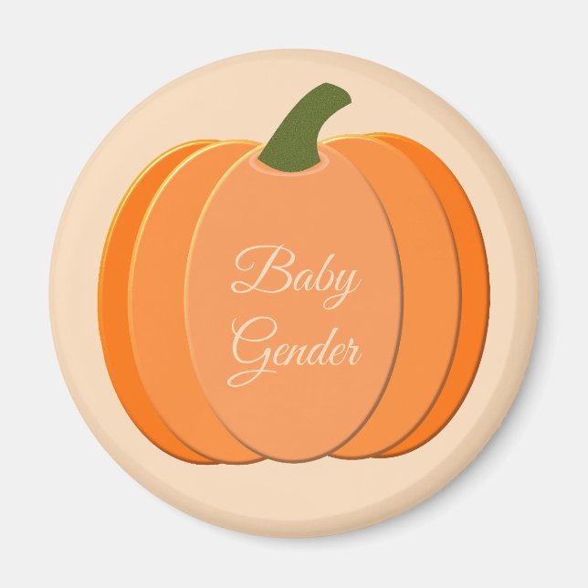 Cute Orange Kön Neutral Pumpkin-Anpassningsbar Magnet (Framsidan)