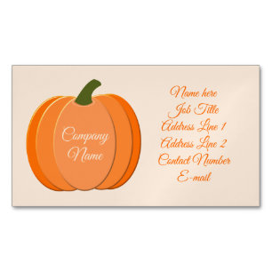 Cute Orange Kön Neutral Pumpkin-Anpassningsbar Magnetiska Visitkort