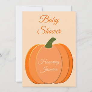 Cute Orange Kön Neutral Pumpkin Baby Shower Inbjudningar
