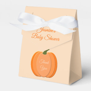 Cute Orange Kön Neutral Pumpkin Baby Shower Presentaskar