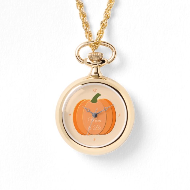 Cute Orange Kön Neutral Pumpkin Mamma ska Armbandsur (Framsida)