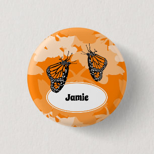 Cute Orange Monarch Butterfly Namn Knapp