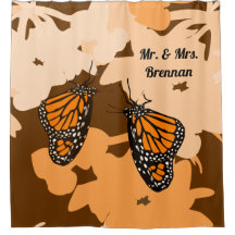 Cute Orange, Monarch Butterfly Pair