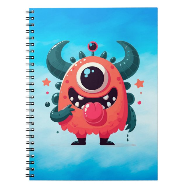 Cute Orange Monster Tecknad-67423 Anteckningsbok (Framsidan)