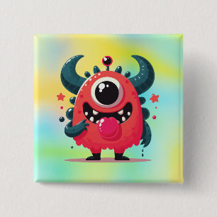 Cute Orange Monster Tecknad-67423 Knapp