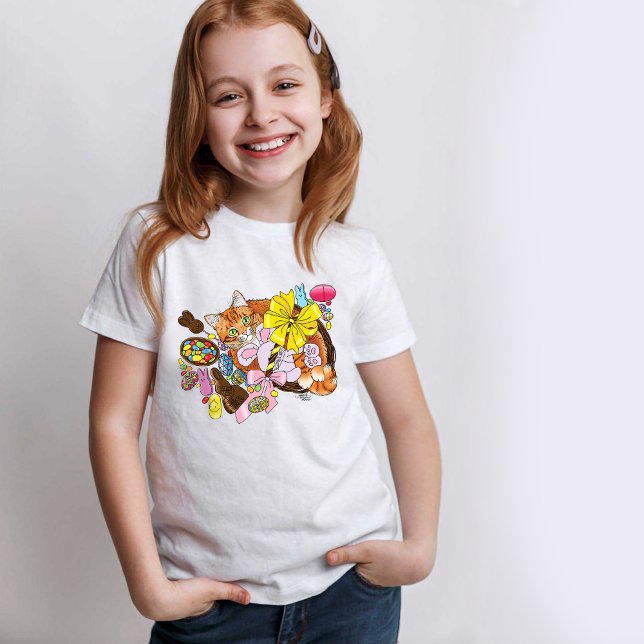 Cute Orange Påsk Cat T Shirt (Skapare uppladdad)