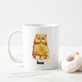 Cute Orange Persian Cat Anpassningsbar Meow Kaffemugg