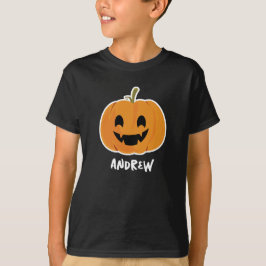 Cute Orange Pumpkin Anpassat namn Kids T-Shirt