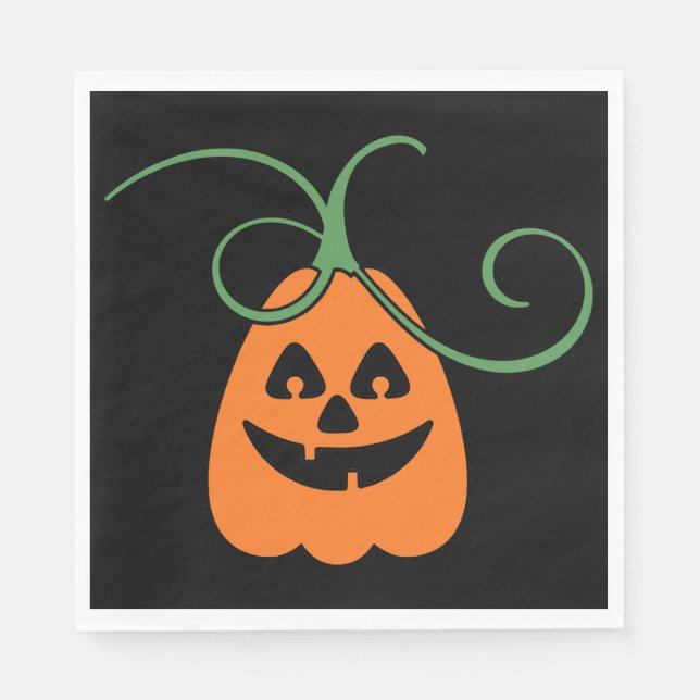 Cute Orange Pumpkin, Halloween Pappersservett (Framsidan)