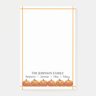 Cute Orange Pumpkins Fall Post-it Block