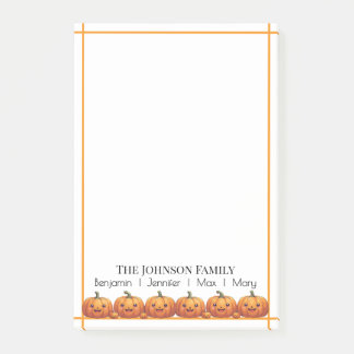 Cute Orange Pumpkins Fall Post-it Block