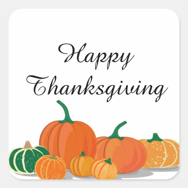 Cute Orange Pumpkins Fyrkantigt Klistermärke (Framsida)