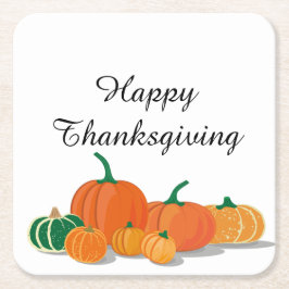 Cute Orange Pumpkins Underlägg Papper Kvadrat