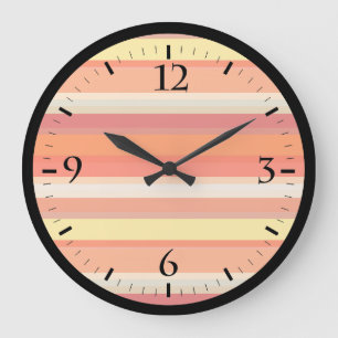 Cute orange Red rand Stor Klocka