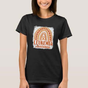 Cute Orange Ribbon Rainbow Bleached Leukemi Medvet T Shirt