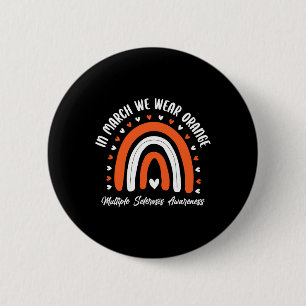 Cute Orange Ribbon Warrior Många Sclerosis A Knapp