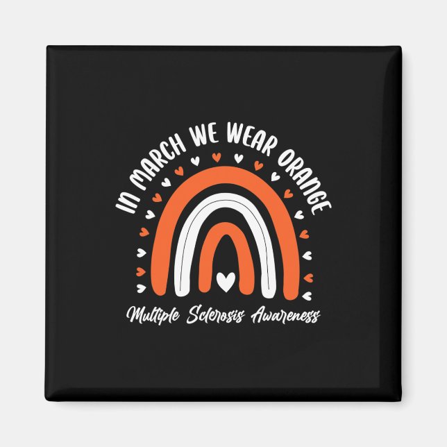 Cute Orange Ribbon Warrior Många Sclerosis A Magnet (Framsidan)