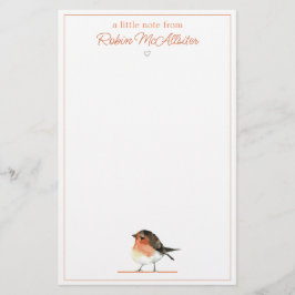 Cute Orange Robin - enkel Elegant Brevpapper