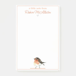 Cute Orange Robin - enkel Elegant Post-it Block
