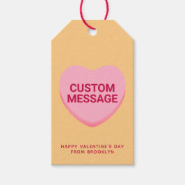 Cute orange rosa-meddelandekonversationshjärta för presentetikett