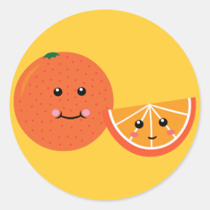 Cute Orange Runt Klistermärke