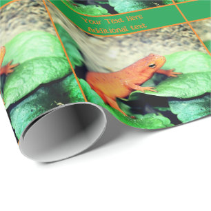 Cute Orange Salamander Personlig Presentpapper