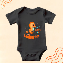 Cute orange seahorse t shirt