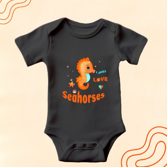 Cute orange seahorse t shirt (Skapare uppladdad)