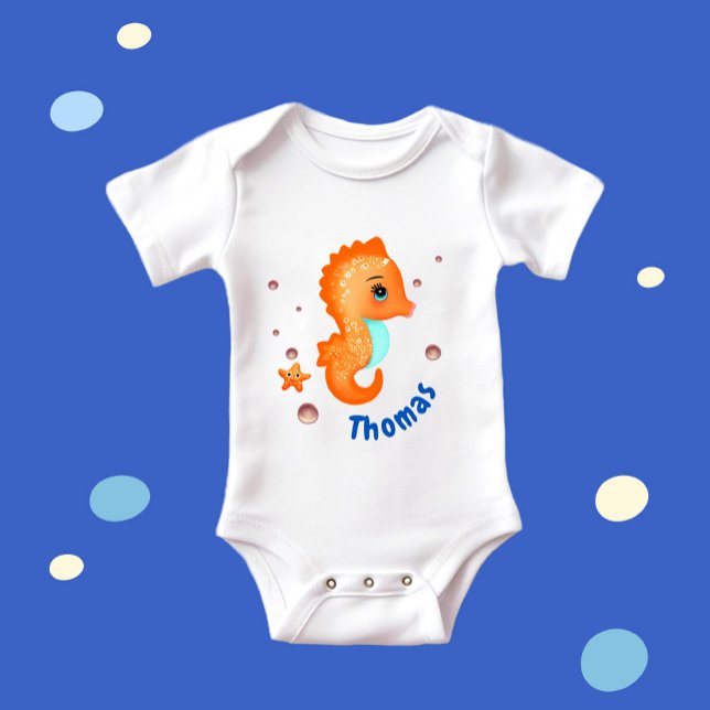 Cute orange seahorse t shirt (Skapare uppladdad)