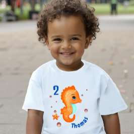 Cute orange seahorse t shirt