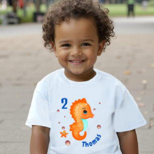 Cute orange seahorse t shirt
